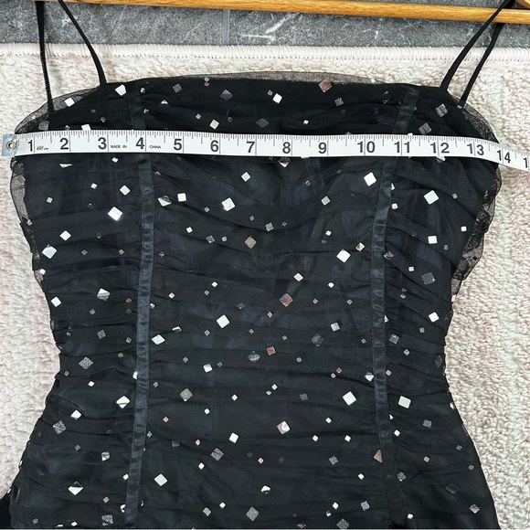 Vintage 90's Blondie Nites Black Tulle Evening Gown Sequins Size 3 Whimsigoth - Picture 5 of 11